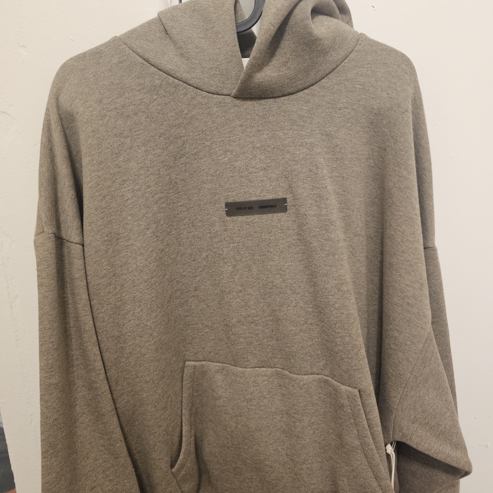 Essentials Taupe Hooded Bomber Jacket